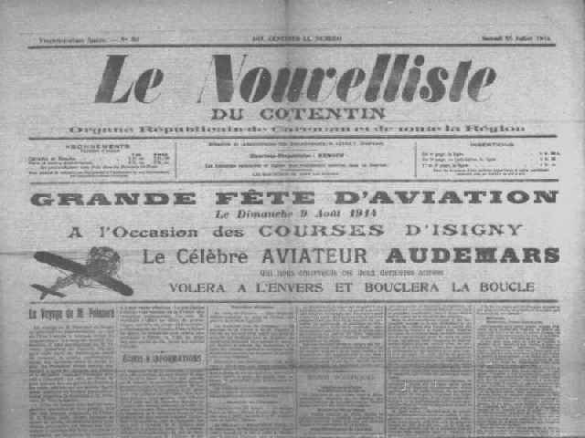 acrobaties aériennes dans Le Nouvelliste, 1914