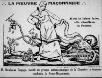 Dans Le
                        Courrier de Flers, 1936, la pieuvre maçonnique