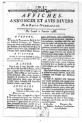 Les Affiches de la Basse-Normandie, premier journal de la région, 1786