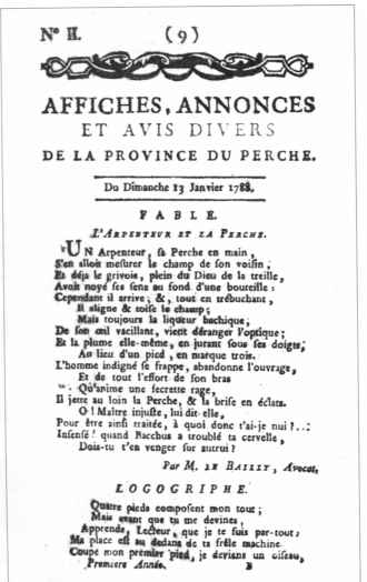 Les Affiches du Perche, 1788