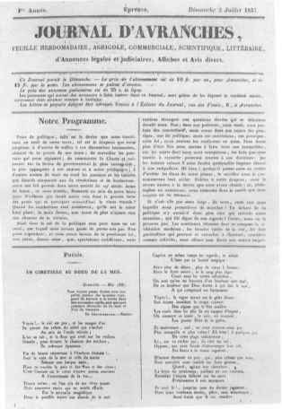 Journal d'Avranches, 1837